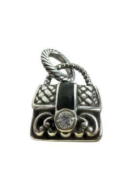 Brighton Handbag Purse Charm Bracelet Bead Silver Tone